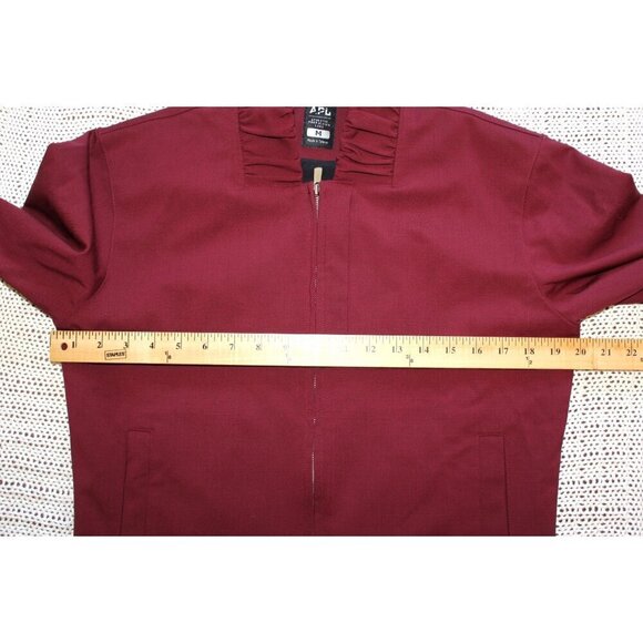 APL The Perfect Wool blend Bomber Women's Jacket Burgundy Size Medium Full Zip - Picture 2 of 12